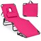 5-Position Adjustable Foldable Chaise Lounge Chair with Removable Pillows and Face Hole for Outdoors
